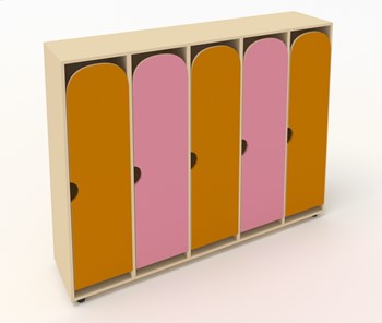 Шкаф детский распашной ШГ5У Беж+Оранжевый+Розовый в Шахтах