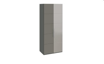 Распашной шкаф Наоми с 1 зеркальной правой дверью, цвет Фон серый, Джут СМ-208.07.04 R в Шахтах