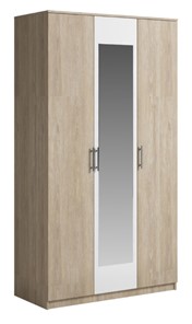 Шкаф 3 двери Genesis Светлана, с зеркалом, белый/дуб сонома в Шахтах