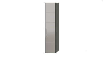 Распашной шкаф Наоми с зеркальной дверью правый, цвет Фон серый, Джут  СМ-208.07.02 R в Шахтах