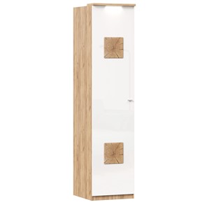 Шкаф одностворчатый с декор. накладками Фиджи 659.225, белый в Таганроге