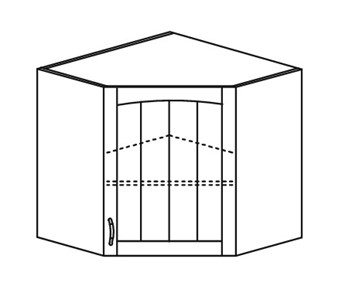 Шкаф на кухню Кантри настенный угловой 718*600*600 мм без стекла в Шахтах