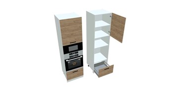 Кухонный шкаф-пенал П7 3, Дуб крафт/Белый в Батайске