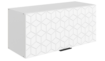 Кухонный шкаф Стоун L800 Н360 (1 дв. гл.) с фрезировкой (белый/джелато софттач) в Шахтах