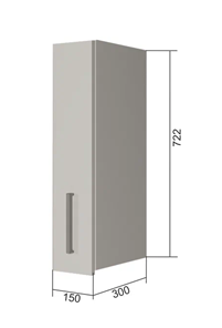 Навесной кухонный шкаф В7 15, Серый/Белый в Шахтах