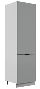Шкаф-пенал Стоун L600 под холодильник (2 дв.гл.) (белый/оникс софттач) в Шахтах