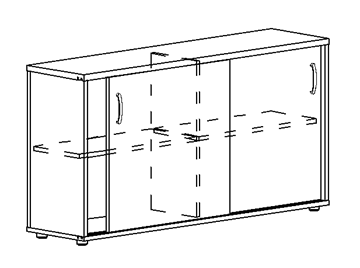 Шкаф-купе низкий Albero, для 2-х столов 60 (124,4х36,4х75,6) в Шахтах