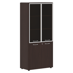 Шкаф комбинированный с дверьми в алюминиевой рамке с замком DIONI Венге DHC 85.7(Z)  (850х430х1930) в Таганроге