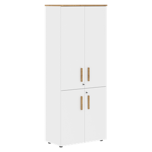 Широкий шкаф высокий FORTA Белый-Дуб Гамильтон FHC 80.3(Z) (798х404х1965) в Шахтах