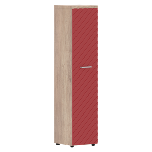 Стеллаж с дверью TORR LUX TLHC 42.1 колонка с глухой дверью и топом 435х452х1958 Дуб Каньон/ Красный в Шахтах