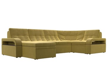 П-образный диван Лига-035, Желтый (Микровельвет) в Батайске