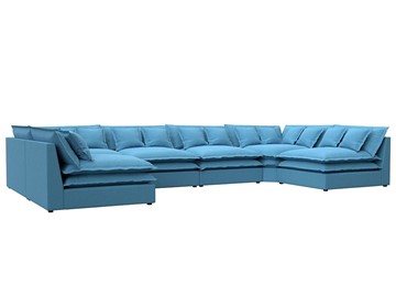 П-образный диван Лига-040, Амур голубой (рогожка) в Таганроге