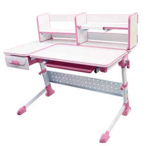 Детский стол-трансформер RIFFORMA-35, Белый+Розовый в Шахтах