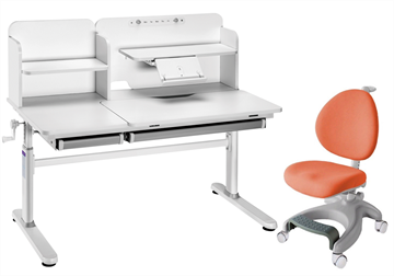 Комплект парта + кресло Iris II Grey + Cielo Orange + чехол для кресла в подарок в Шахтах