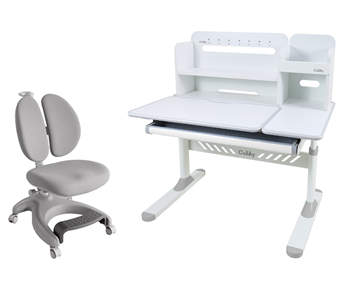 Комплект парта + кресло Nerine Grey +  Solerte Grey + чехол для кресла в подарок! в Шахтах