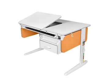 Детский стол-трансформер L/70-45 (СУТ.62)  + Tumba 8 белый-оранжевый/белый/белый с лотком в Батайске