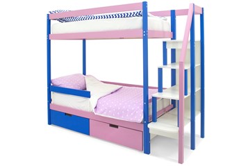Детская 2-ярусная кровать Svogen синий-лаванда в Шахтах