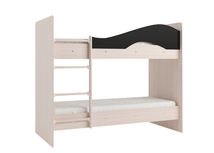 Детская  двухъярусная кровать Мая с 2 ящиками на щитах, корпус Млечный дуб, фасад Венге в Шахтах - изображение 3