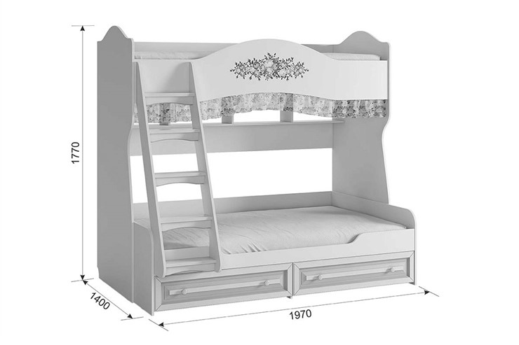 Двухъярусная кровать Алиса (1974х1404х1765) в Ростове-на-Дону - изображение 4