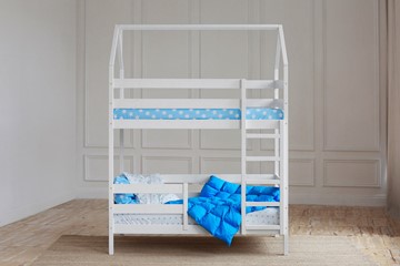 Двухъярусная кровать Домик, цвет белый в Таганроге