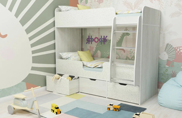 Двухъярусная детская кровать Малыш двойняшка 70х160, корпус Винтерберг, фасад Фейритейл в Шахтах
