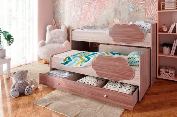 Двухъярусная детская кровать Соник 1.6 с ящиком, Ясень Шимо в Шахтах - изображение