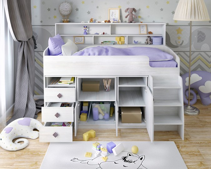 Кровать-чердак детская Малыш-5, цвет Винтерберг в Шахтах - изображение 3