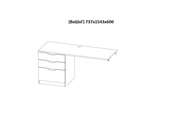 Детская кровать с письменным столом и шкафом POLINI Kids Simple Белый / Бетон в Шахтах - предосмотр 9