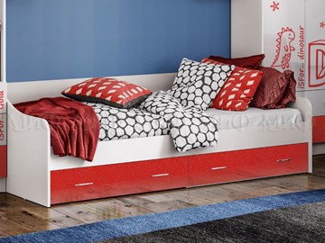 Подростковая кровать Алфавит (Красный) с ящиками в Таганроге