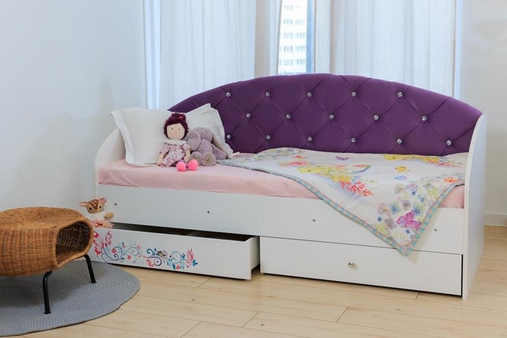 Детская кровать Эльза без бортика, Фиолетовый (латы) в Ростове-на-Дону - изображение 5