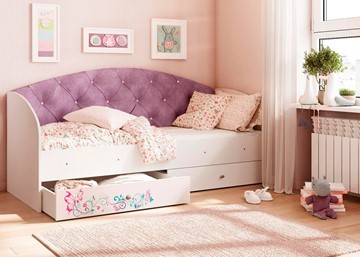 Детская кровать Эльза без бортика, Фиолетовый (латы) в Шахтах