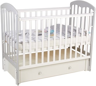 Детская кроватка Фея 328 Белый / Серый в Шахтах