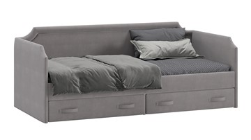 Кровать подростковая Кантри Тип 1, ТД-308.12.02 (Велюр Светло-серый) в Шахтах