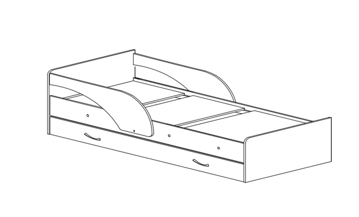 Детская кровать с бортиками Максимка, цвет Млечный дуб в Шахтах - изображение 1