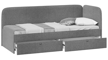 Кровать подростковая Молли тип 1 (90), Микровелюр Scandi Graphite 22 в Батайске - предосмотр 1