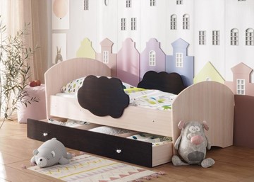Детская кровать Тучка с ящиком, корпус Дуб млечный, фасад Венге в Шахтах