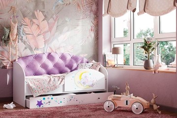 Детская кровать Звездочка с бортиком, Фиолетовый в Шахтах