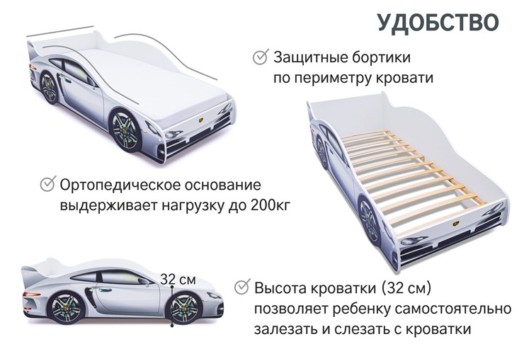 Детская кровать-машина Porsche в Ростове-на-Дону - изображение 6