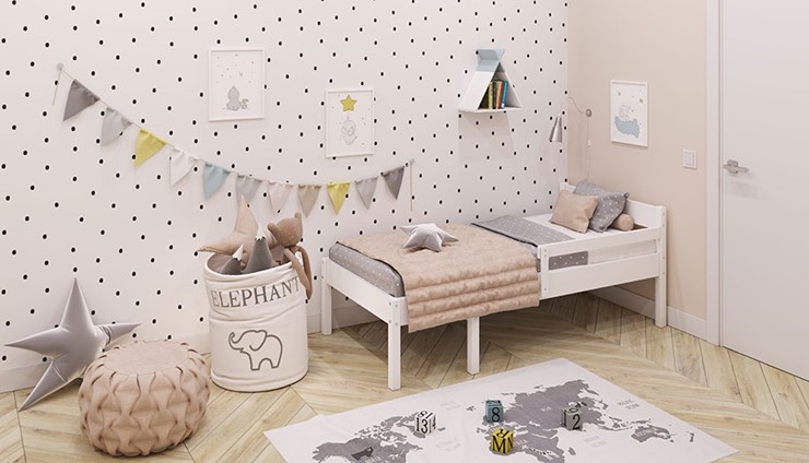 Кровать детская POLINI Kids Simple 935 Белый в Шахтах - изображение 6