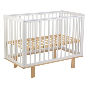 Кровать для новорожденных серия 3400 POLINI Kids Simple 340 Белый / Натуральный в Шахтах
