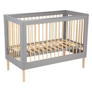 Детская кроватка POLINI Kids Simple 360 Серый / Натуральный в Шахтах
