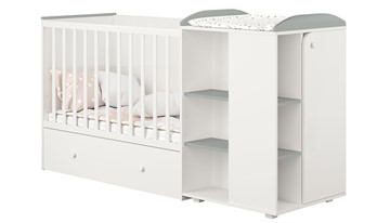 Многофункциональная кровать с комодом POLINI Kids Ameli 800 Белый / Серый, серия AMELI в Батайске - предосмотр 1
