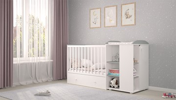 Многофункциональная кровать с комодом POLINI Kids Ameli 800 Белый / Серый, серия AMELI в Таганроге - предосмотр 2