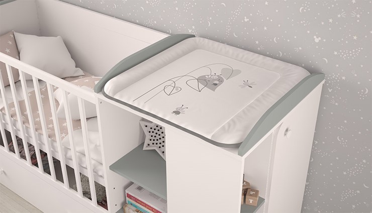 Многофункциональная кровать с комодом POLINI Kids Ameli 800 Белый / Серый, серия AMELI в Батайске - изображение 3