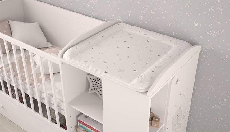 Многофункциональная кровать с комодом POLINI Kids French 800 TEDDY Белый в Шахтах - изображение 5