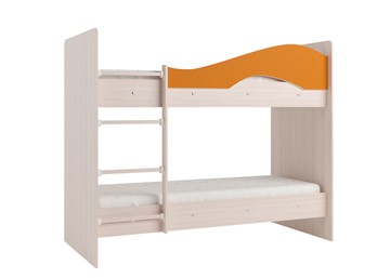 Детская 2-ярусная кровать Мая на щитах, корпус Млечный дуб, фасад Оранжевый в Шахтах