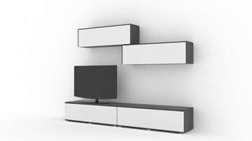 Гостиный гарнитур Куб (Cube), цвет Белый софт, Черный ясень в Шахтах - предосмотр 1