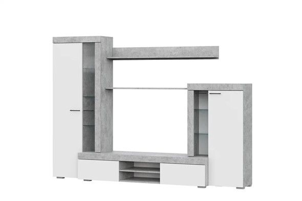 Гостиная МГС-5, цемент светлый/белый в Шахтах - изображение
