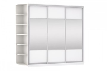 Шкаф 3-х створчатый Экспресс (Комби), со стеллажом 2400х600х2200, белый снег в Шахтах