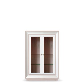шкаф 2-х дверный (2 стеклодвери) низкий Прато 998, Ясень светлый \ жемчуг в Батайске